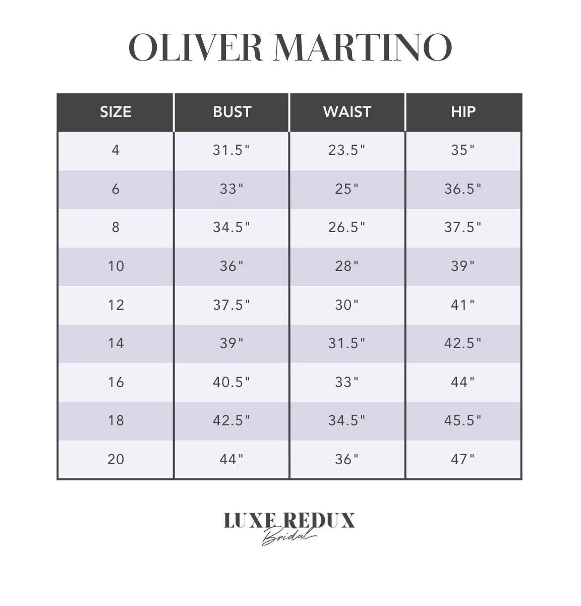 Oliver Martino Palmer - Size 12 Size Chart
