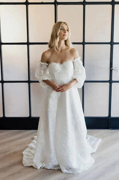 Shop One Shoulder Wedding Dresses Online - One Strap + One Sleeve – Luxe  Redux Bridal
