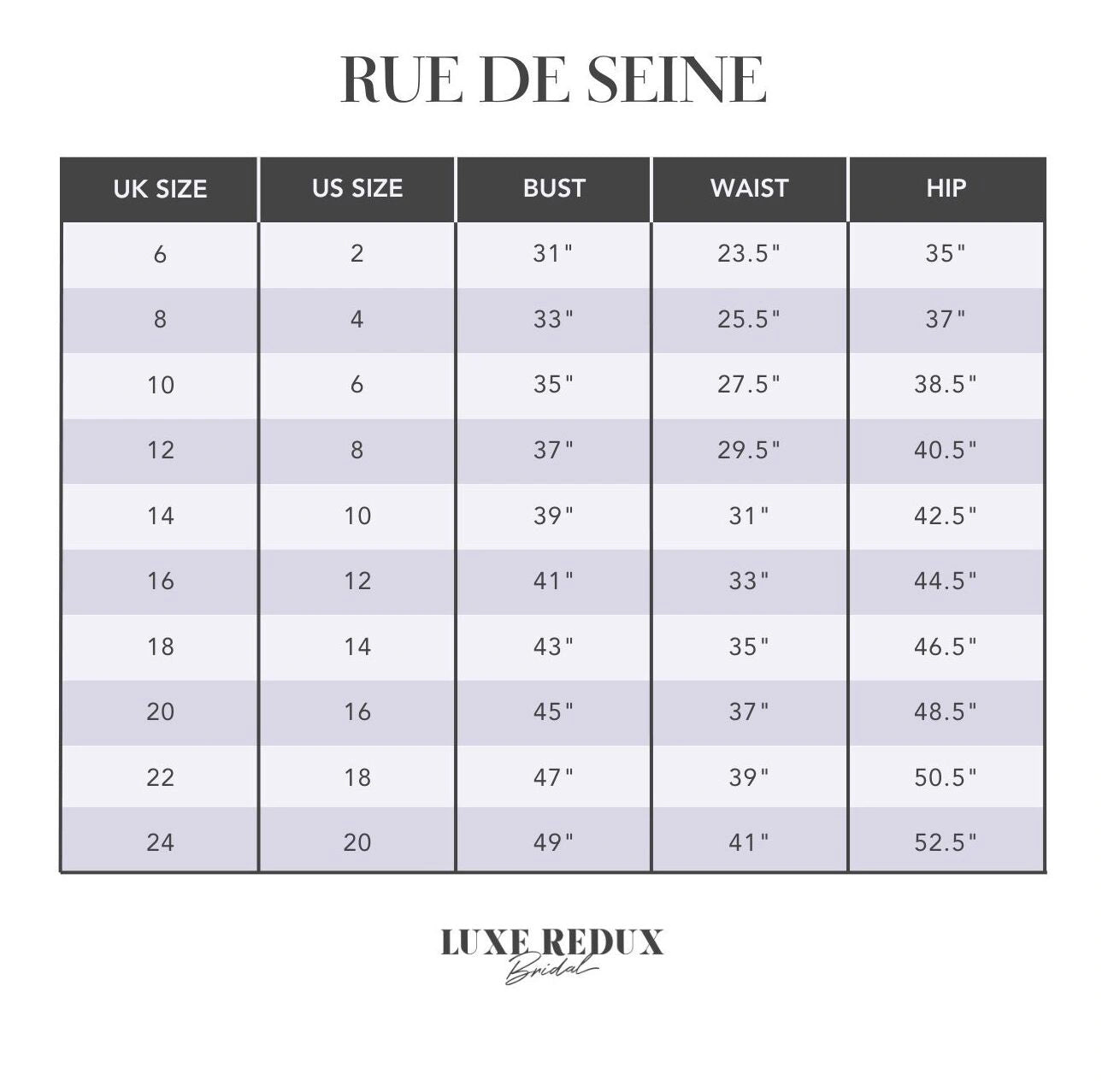 Rue De Seine Amos - Size 6 Size Chart