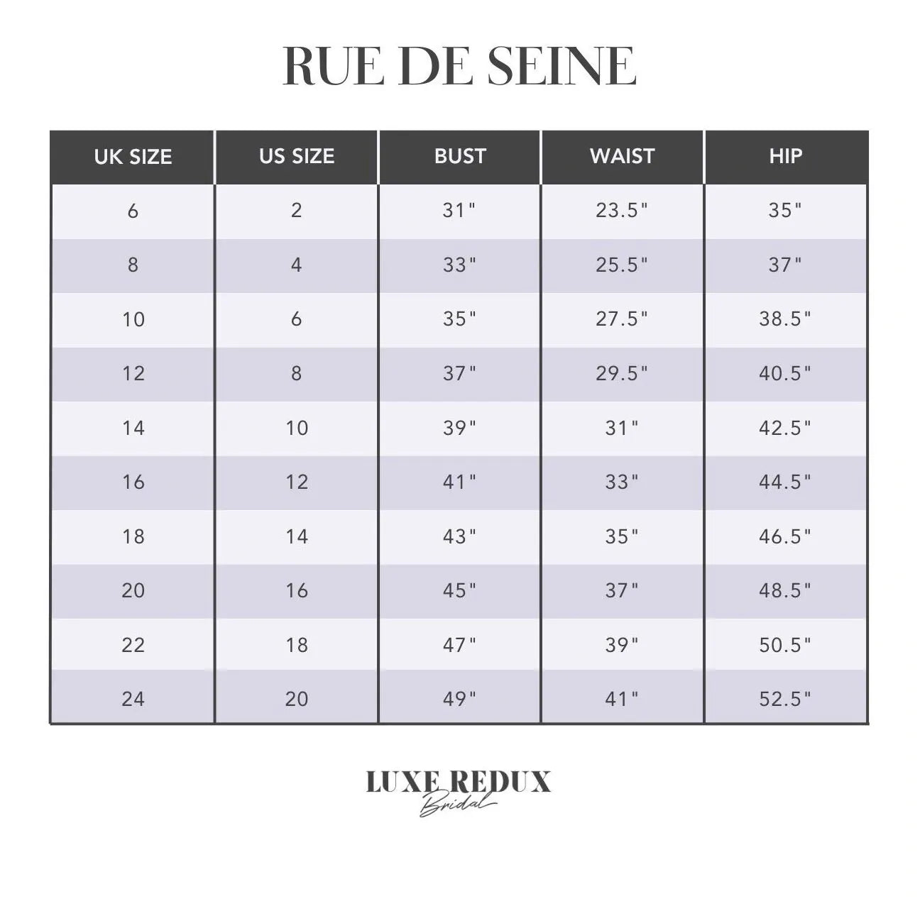 Rue De Seine Palais - Size 8 Size Chart