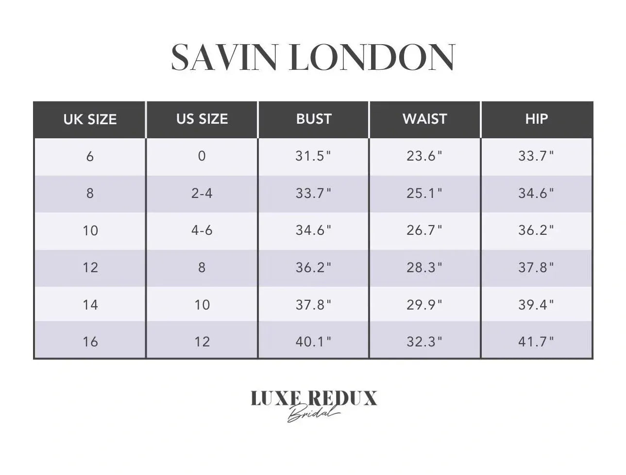 Savin Privee Brielle + Overskirt - Size 10 Size Chart