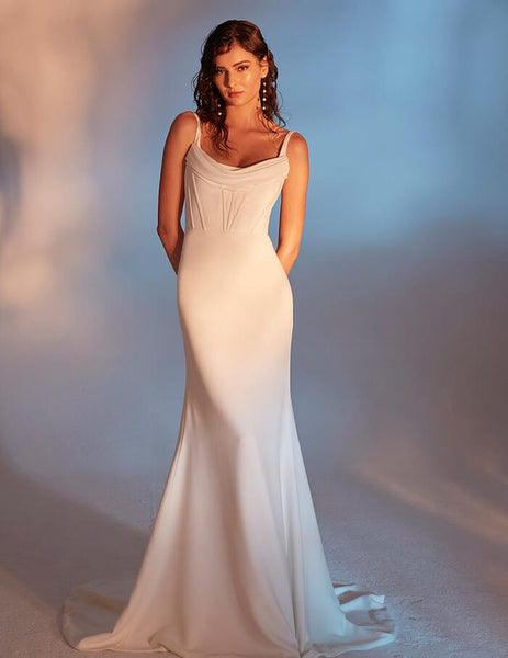theia bridesmaid dresses Tilly Satin Draped Column Gown by Theia – Elilhaam main image 1