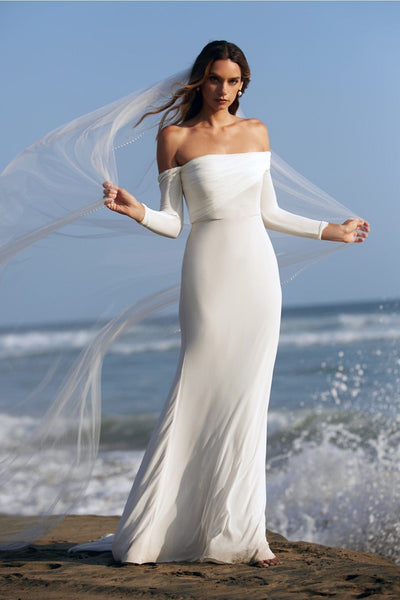 Reina | Deep V Corset Long-Sleeve Wedding Ball Gown - Amor - Bridal Dresses  - Galia Lahav