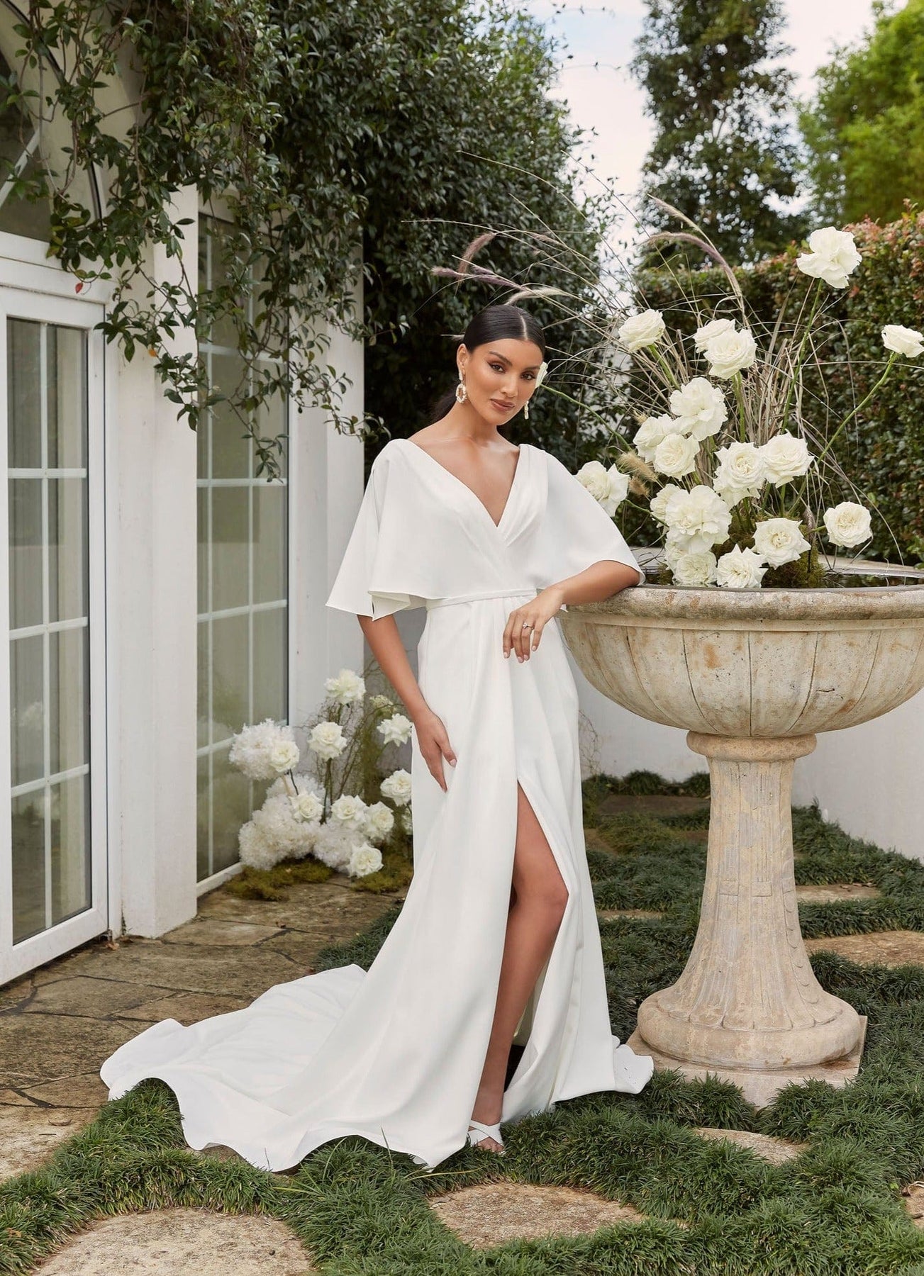 Satin Wrap Wedding Dress