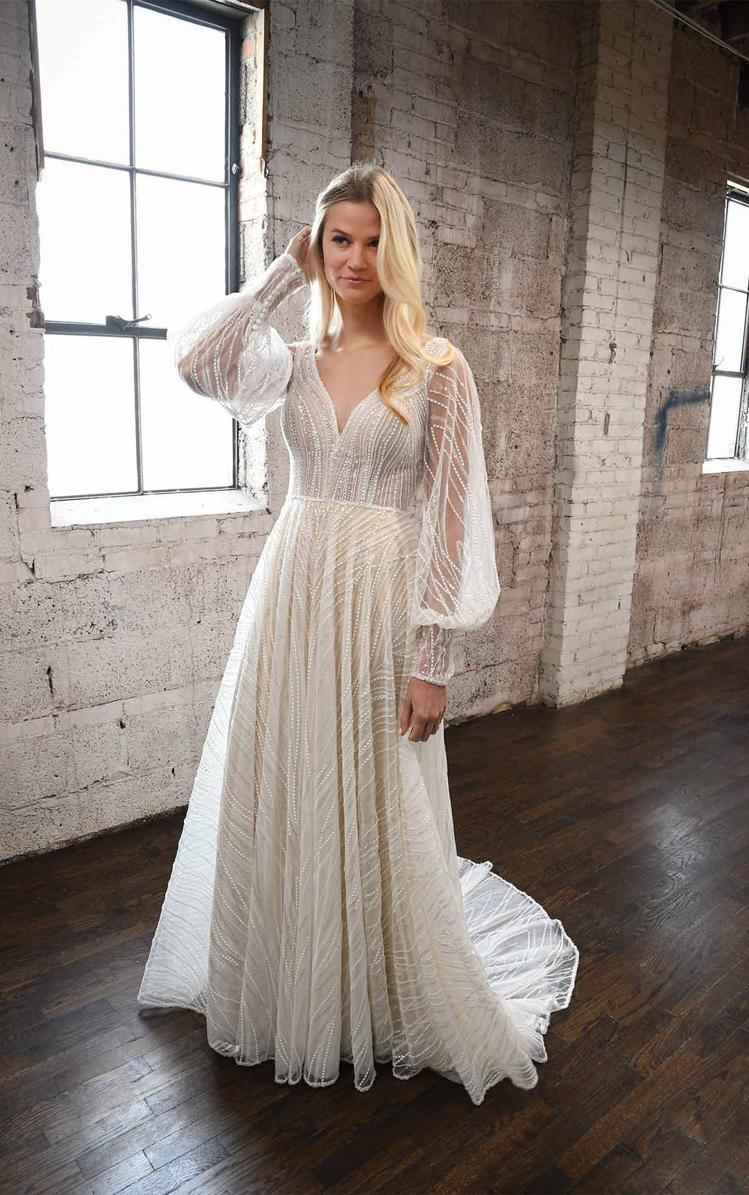 martina liana boho wedding dress Romantic Boho Floral Lace A-Line Wedding Dress with Detachable Sleeves