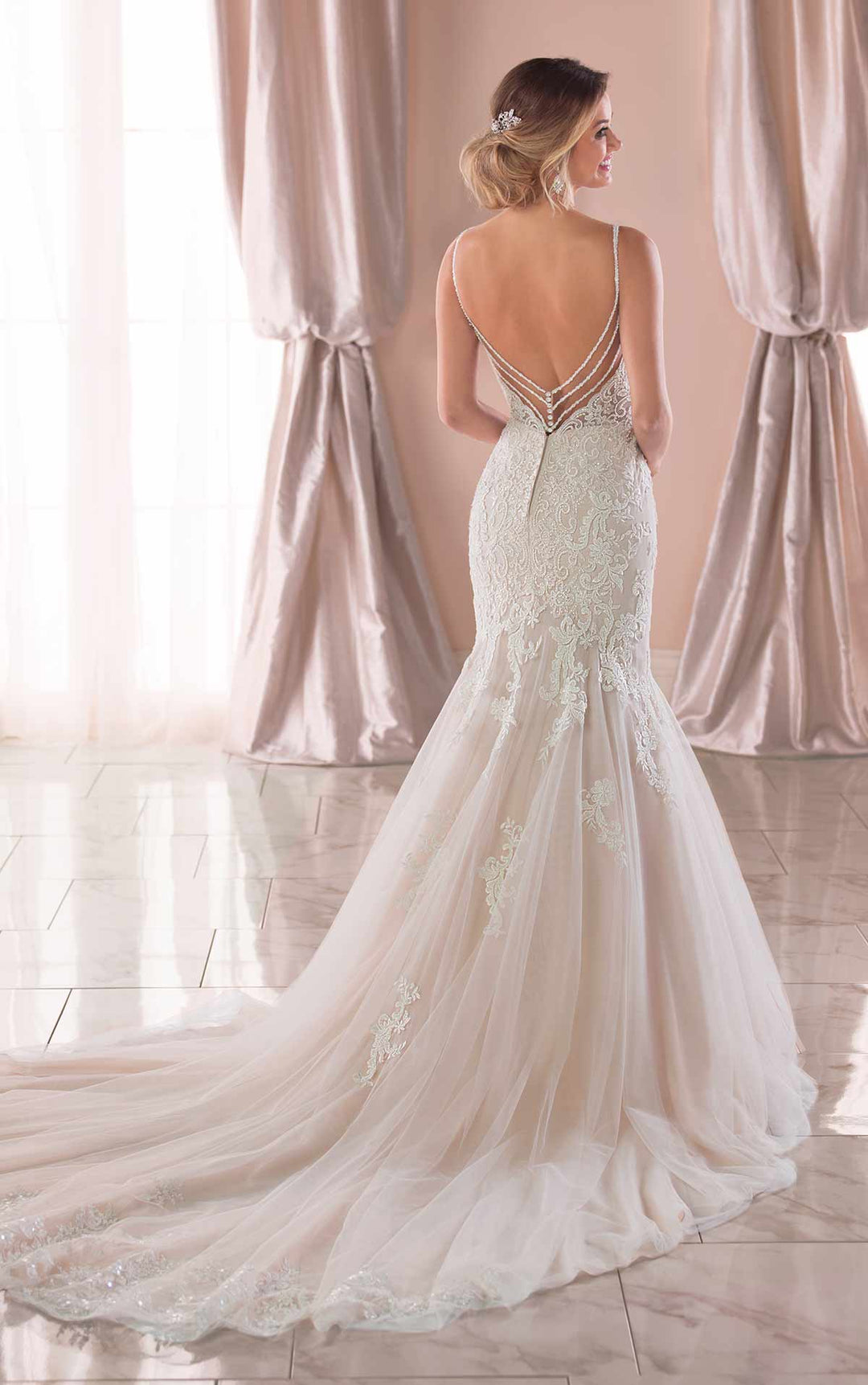 stella york pink wedding dress Blush Trumpet Wedding Dress